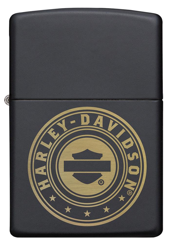 Front of Harley-Davidson® Laser Engrave Logo Black Matte Lighter