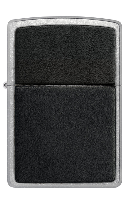 Zippo Street Chrome Black Leather Emblem